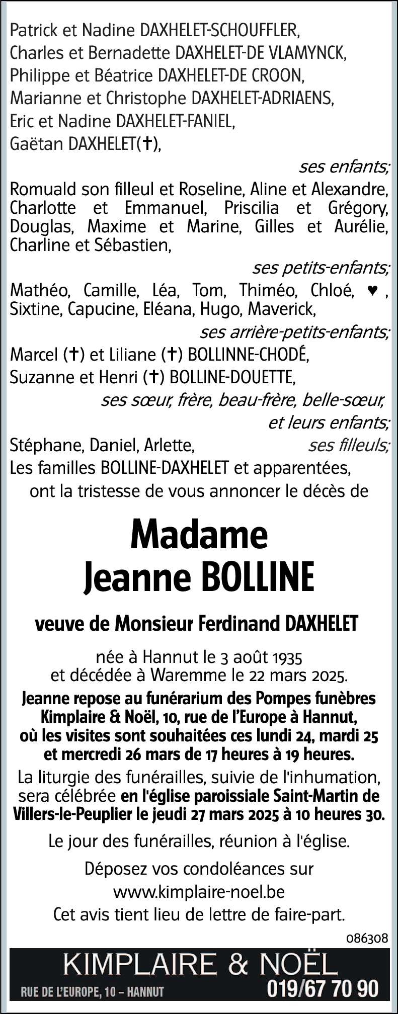 Jeanne BOLLINE