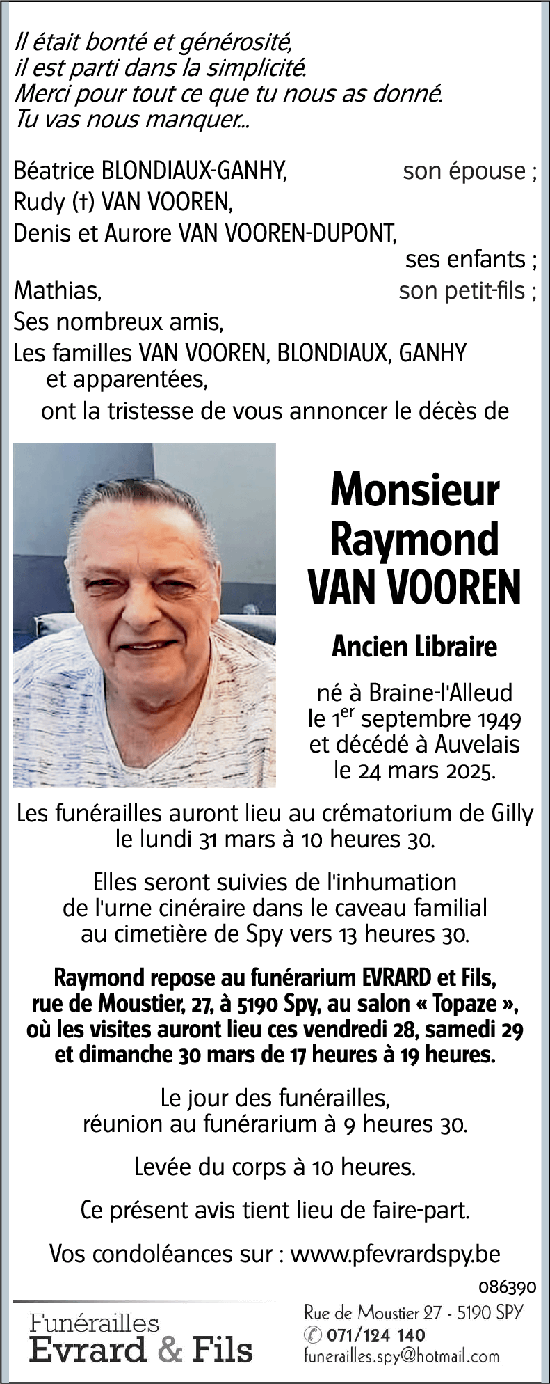 Raymond VAN VOOREN