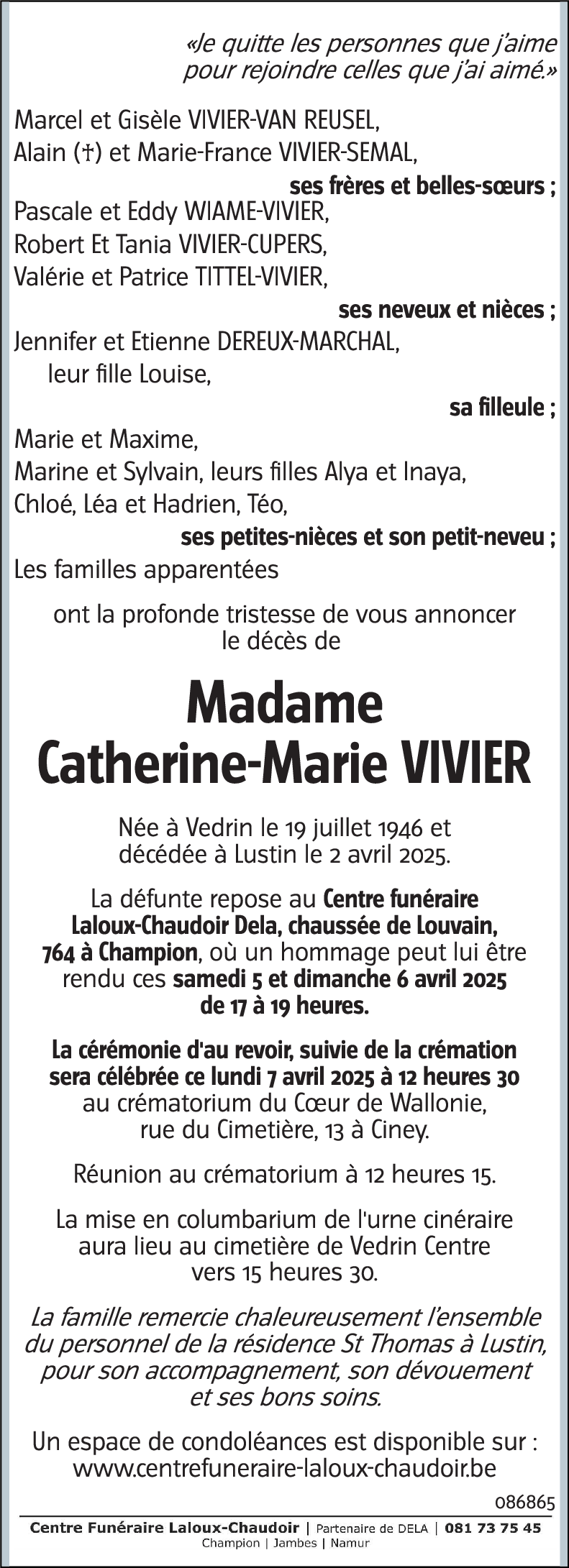 Catherine-Marie VIVIER