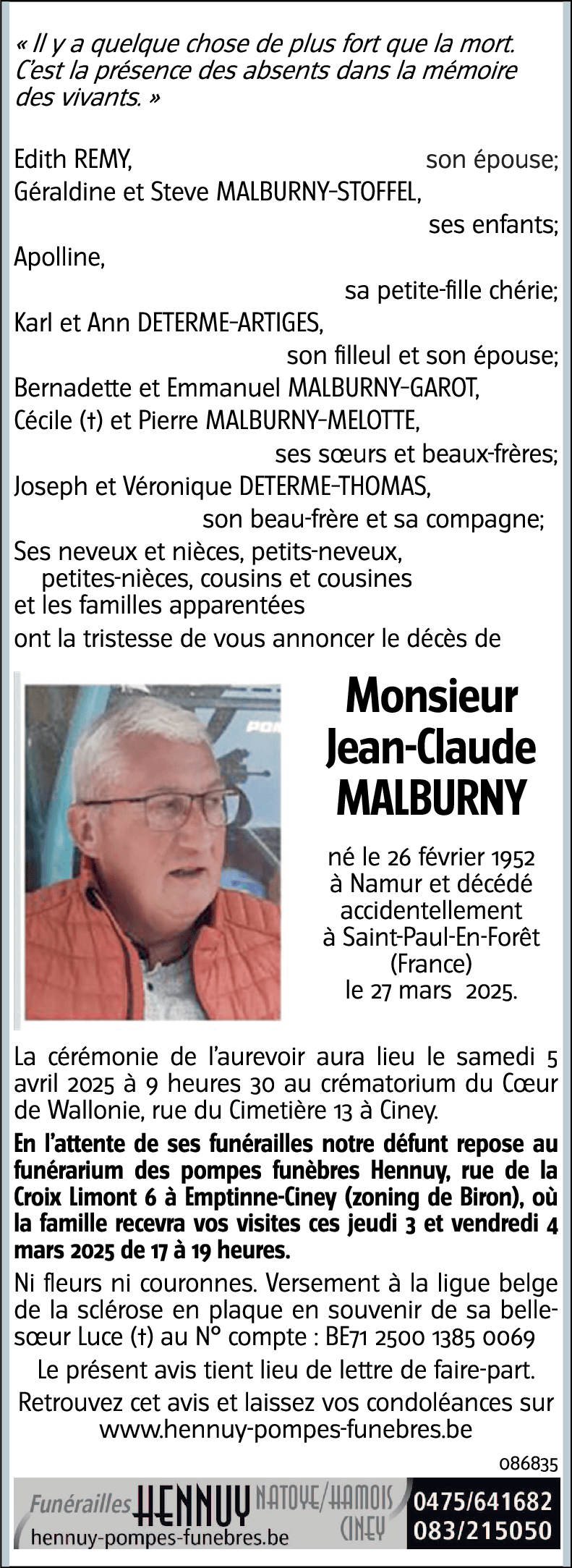 Jean-Claude MALBURNY