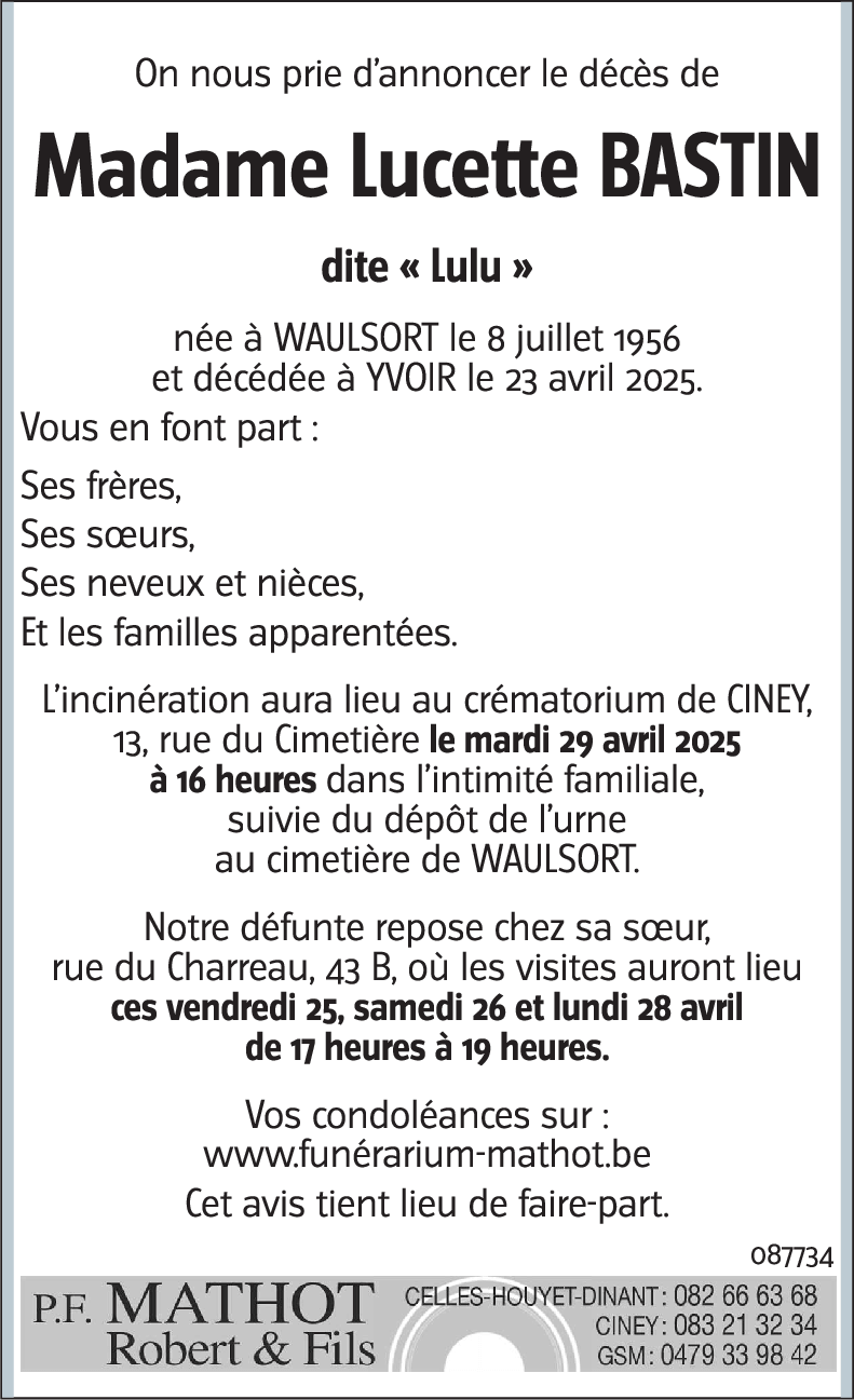 Lucette BASTIN