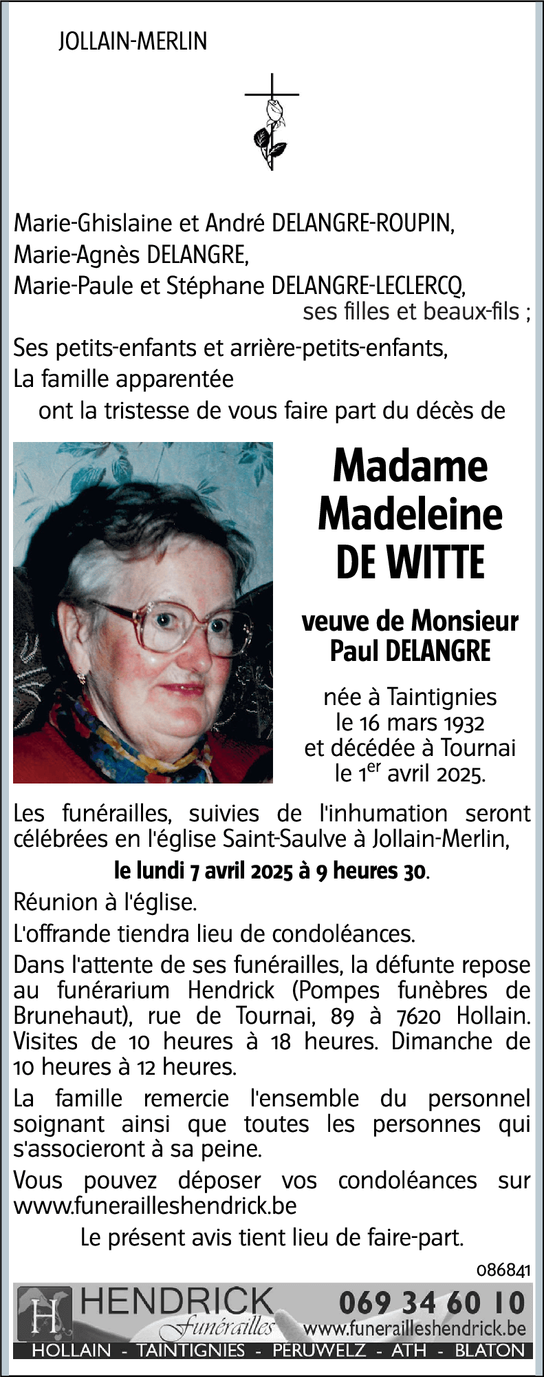 MADELEINE DE WITTE