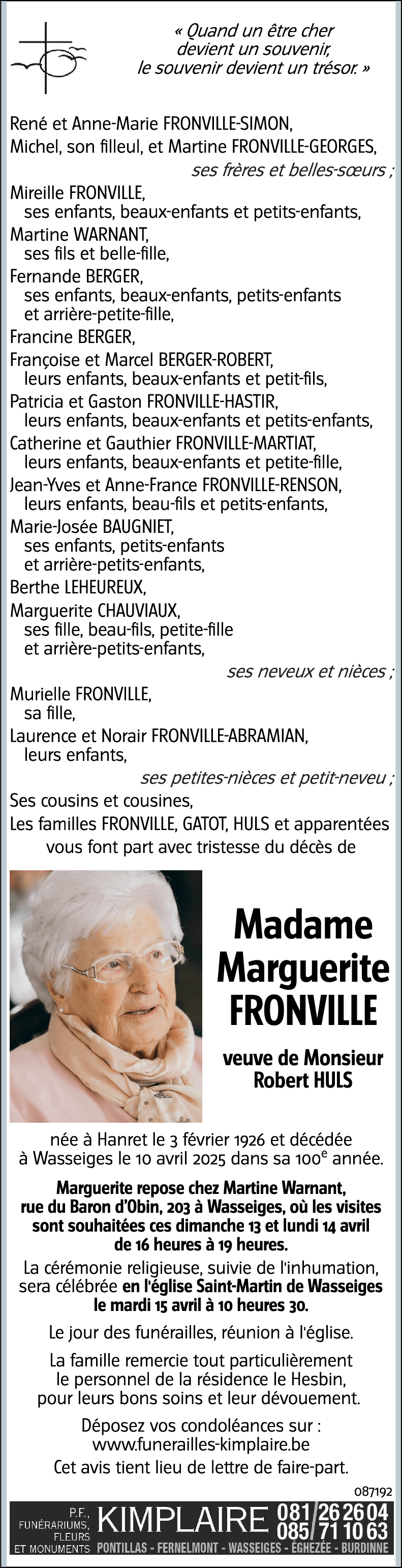 Marguerite FRONVILLE