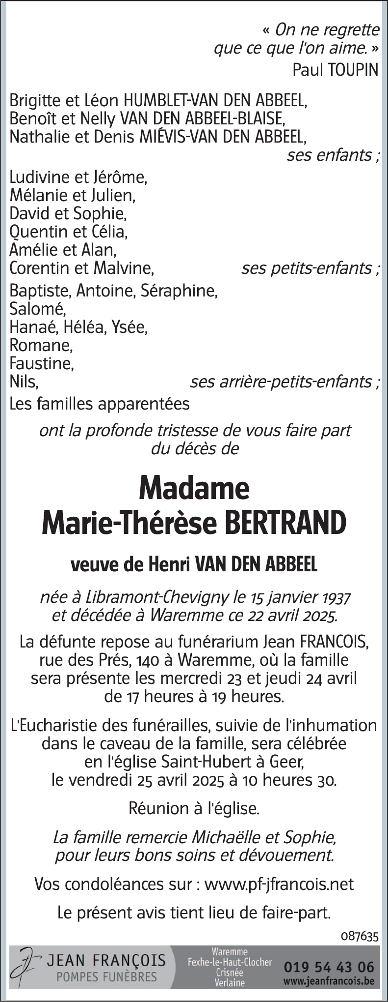 Marie-Thérèse BERTRAND