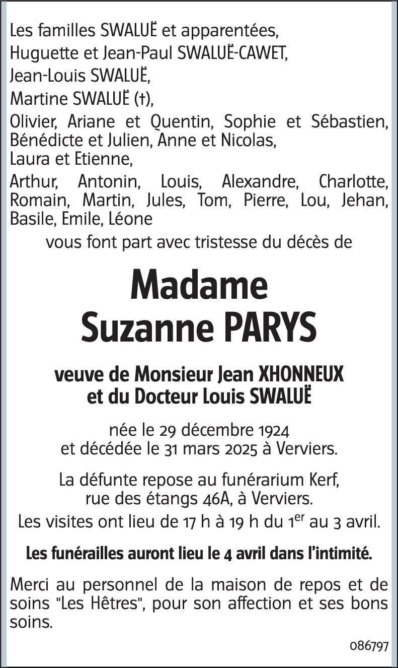 Suzanne PARYS