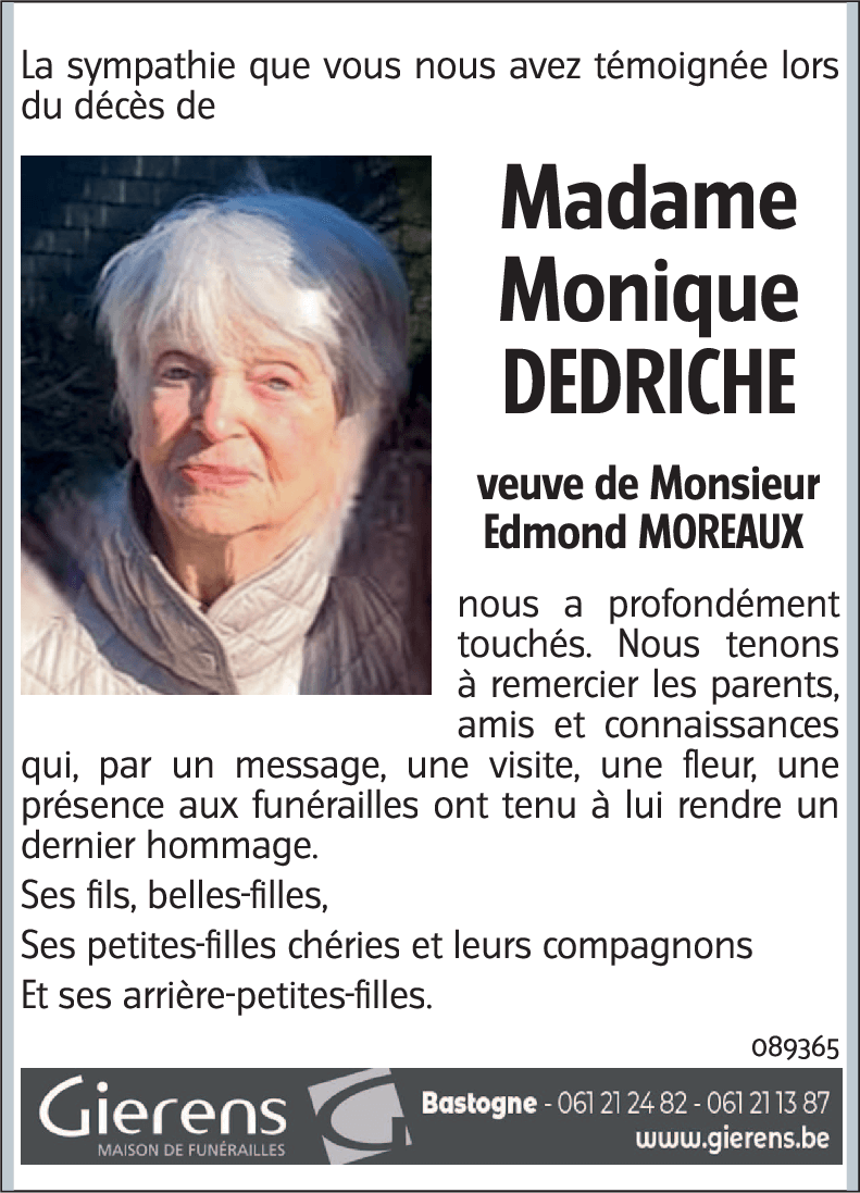 Monique DEDRICHE