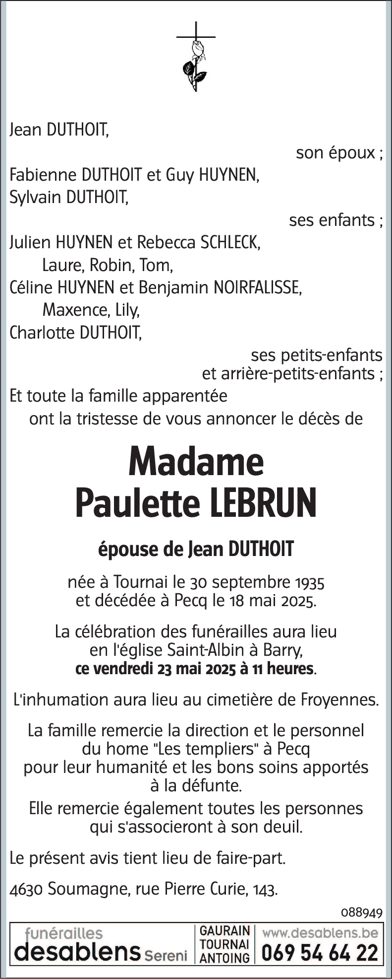 Paulette LEBRUN
