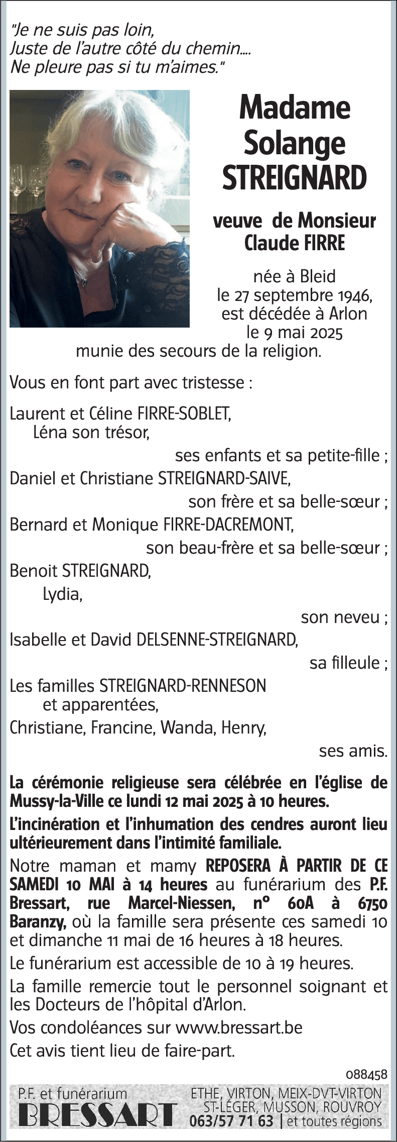 Solange STREIGNARD