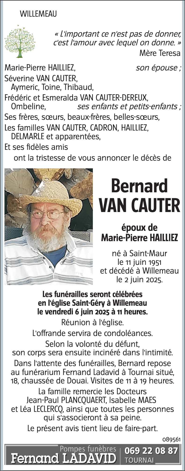Bernard VAN CAUTER
