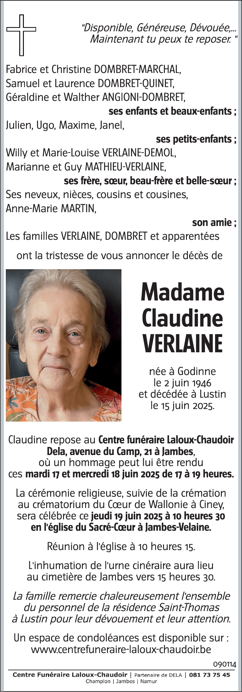 Claudine VERLAINE