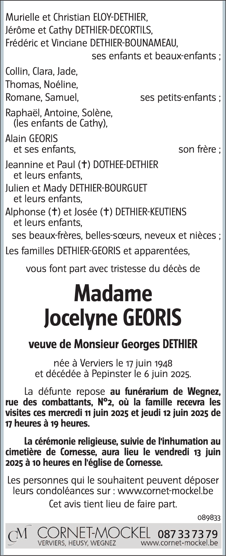 GEORIS Jocelyne
