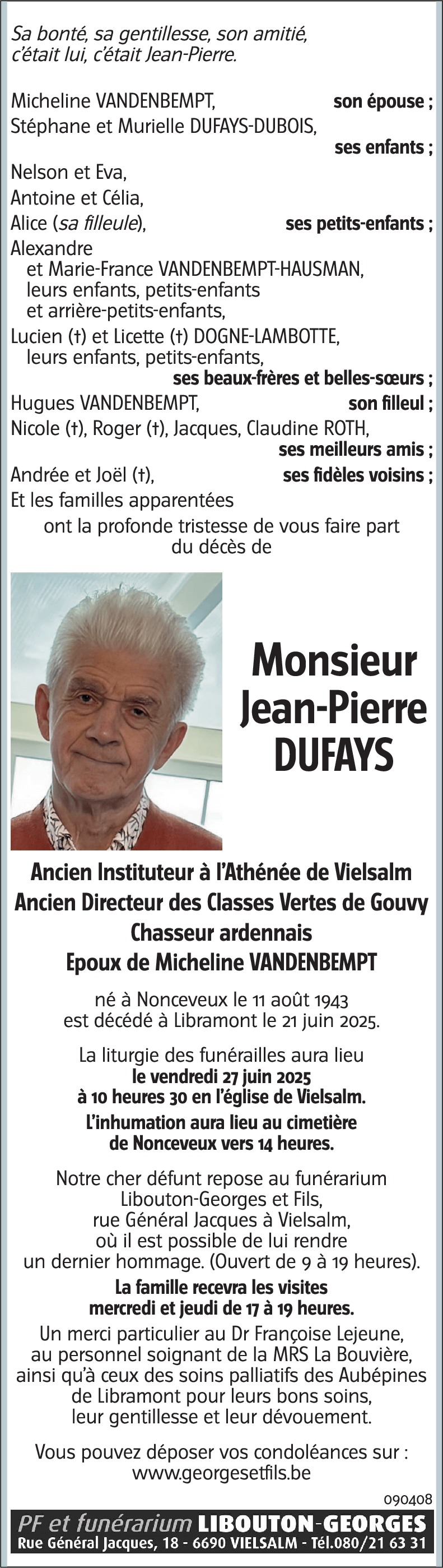 Jean-Pierre DUFAYS