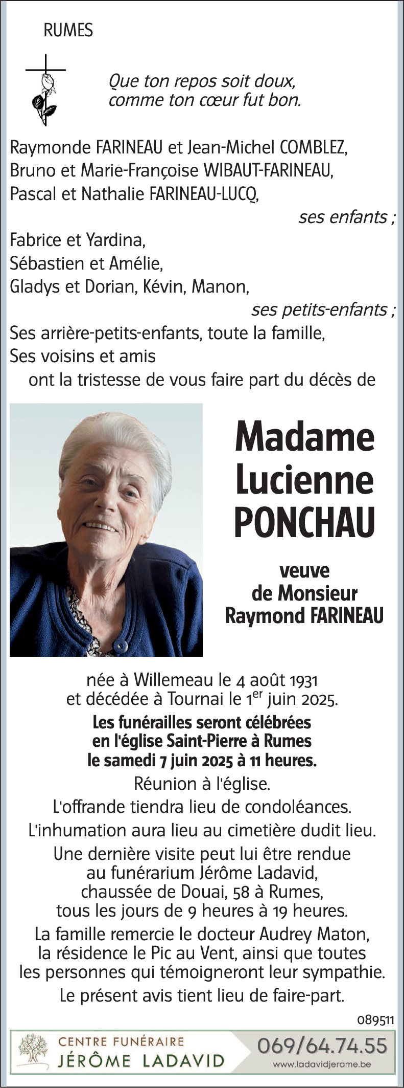 Lucienne PONCHAU