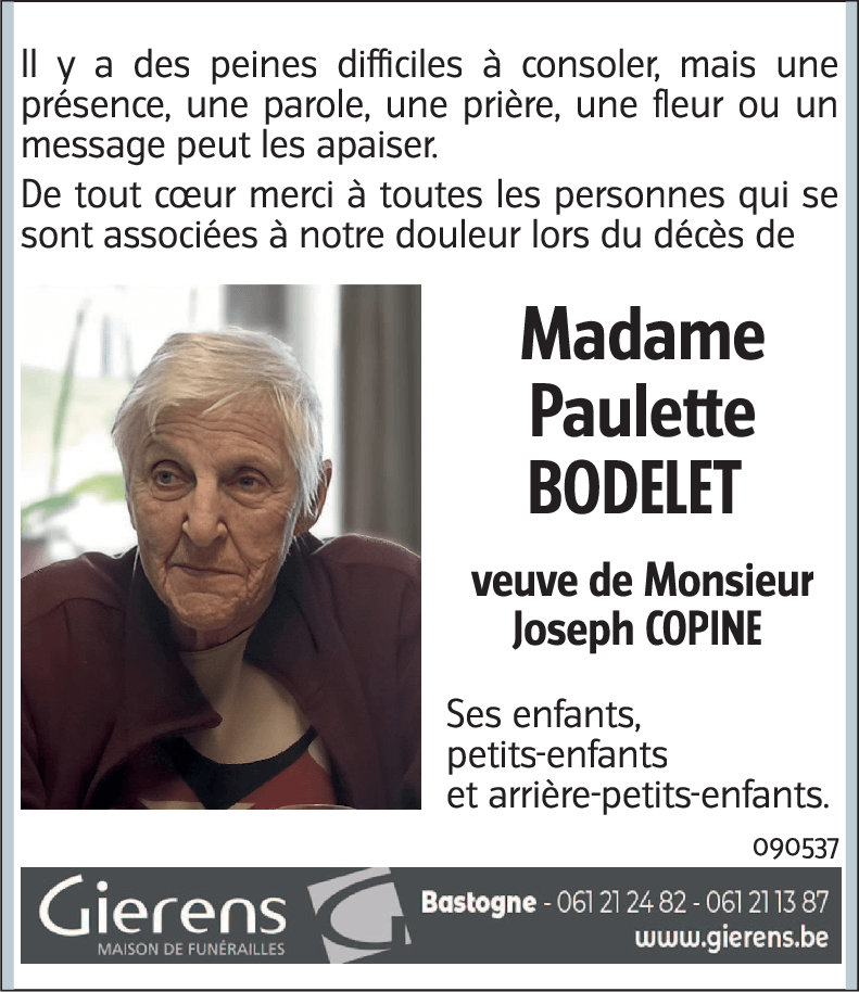 Paulette BODELET