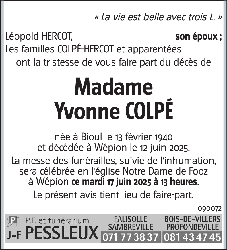 Yvonne COLPÉ