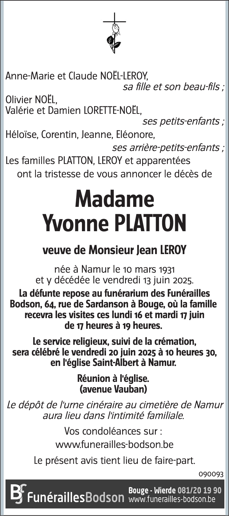 Yvonne PLATTON