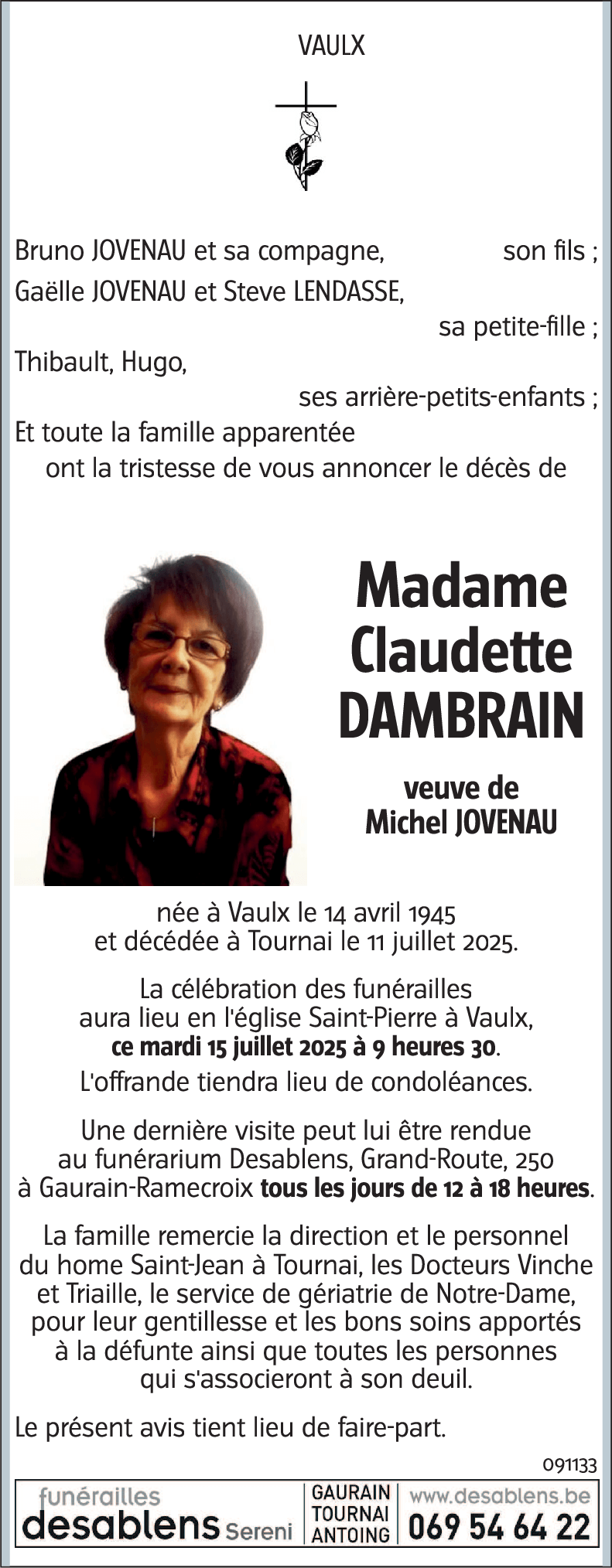 Claudette DAMBRAIN