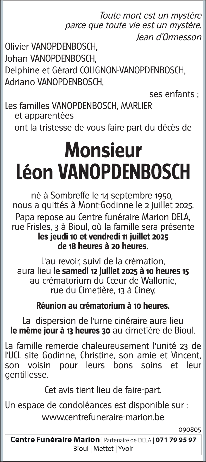 Léon VANOPDENBOSCH