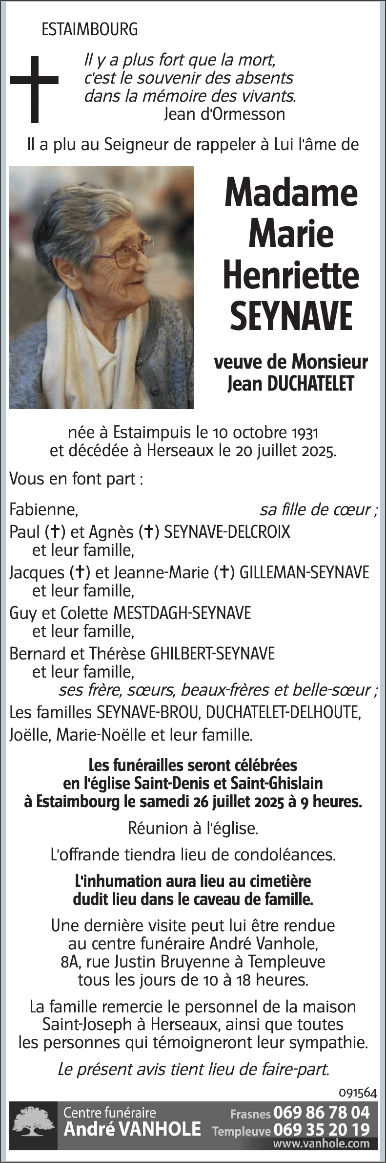 Marie Henriette SEYNAVE