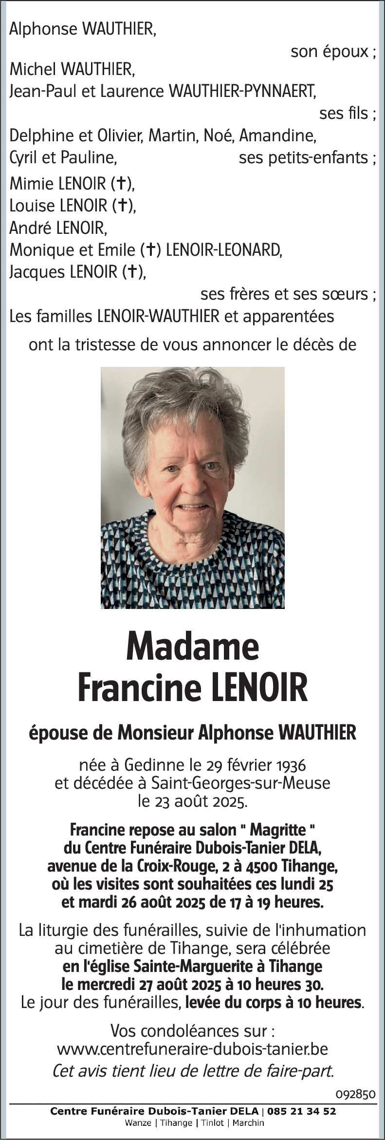Francine LENOIR