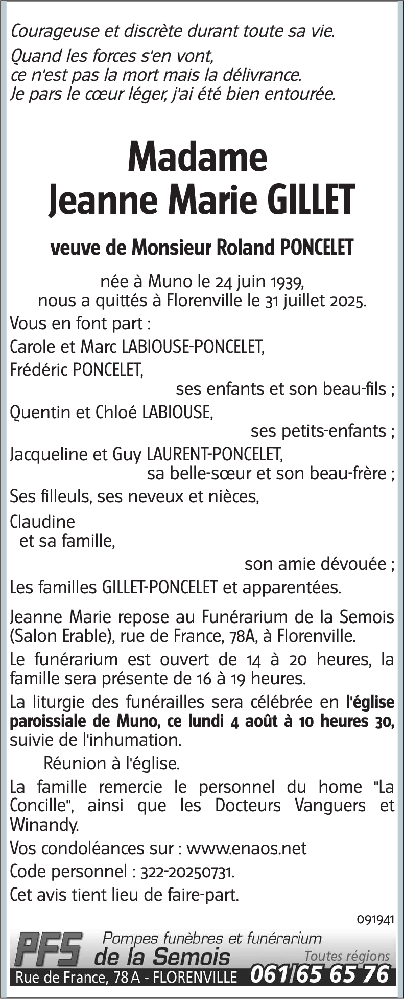 Jeanne Marie GILLET