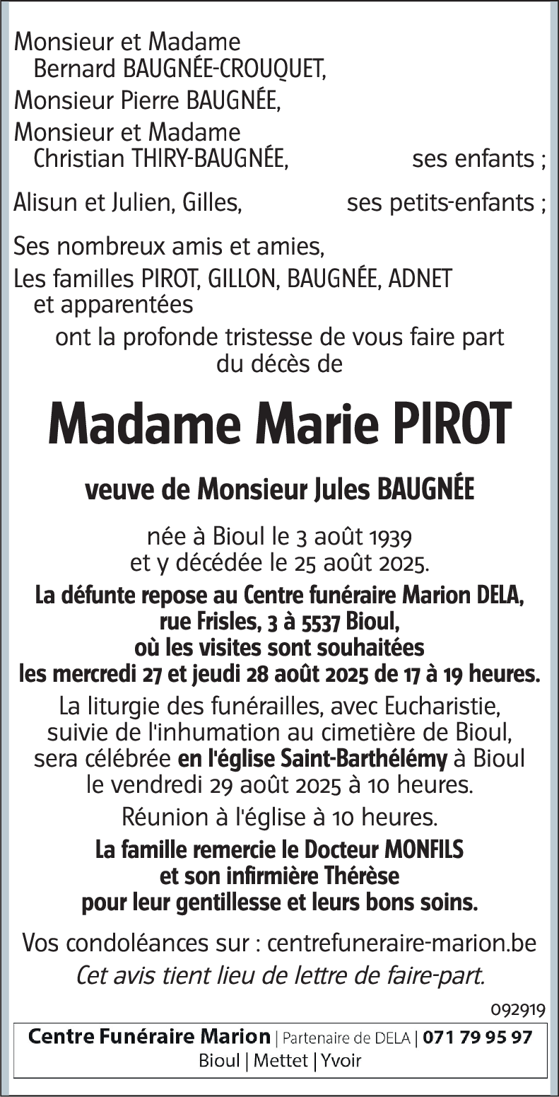 Marie PIROT