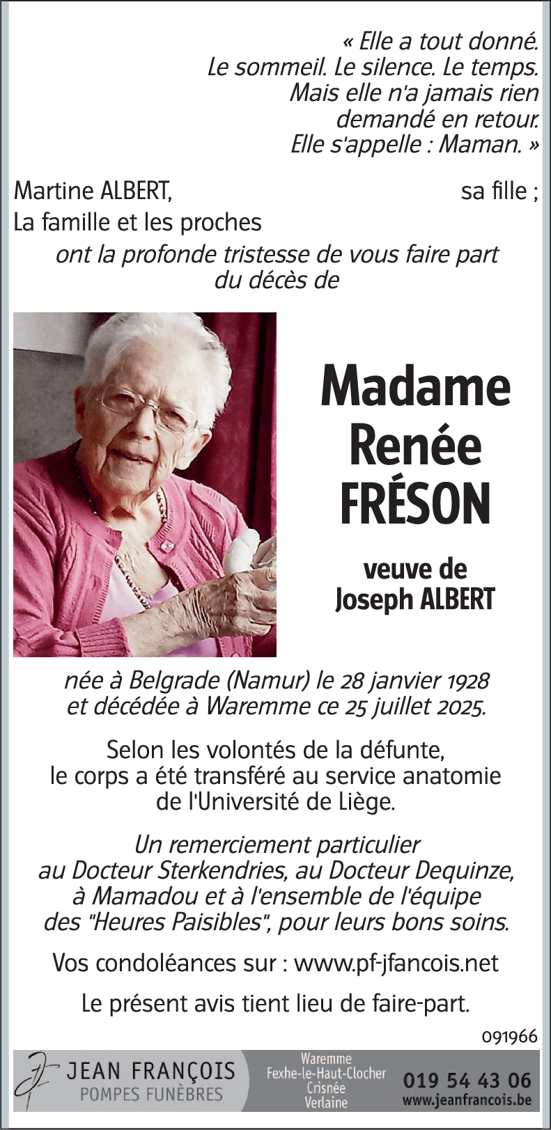 Renée FRÉSON