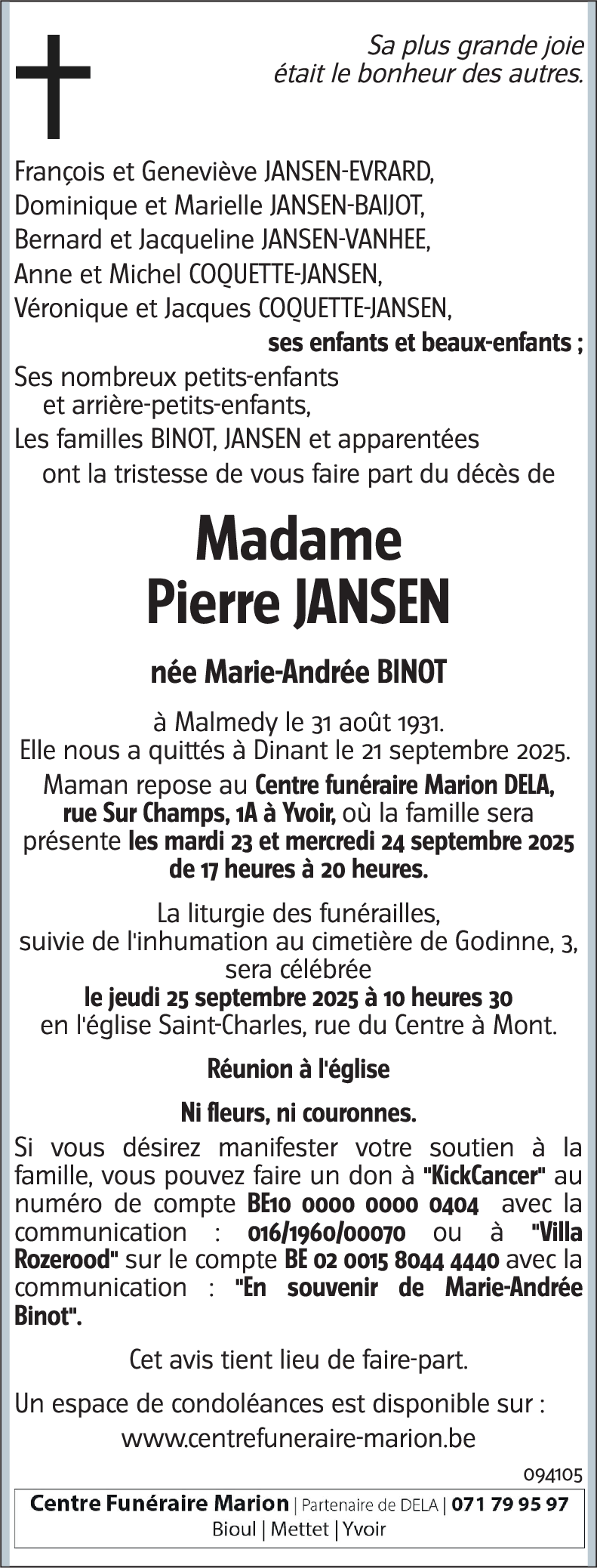 Marie-Andrée BINOT