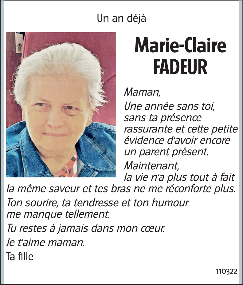 Marie-Claire FADEUR