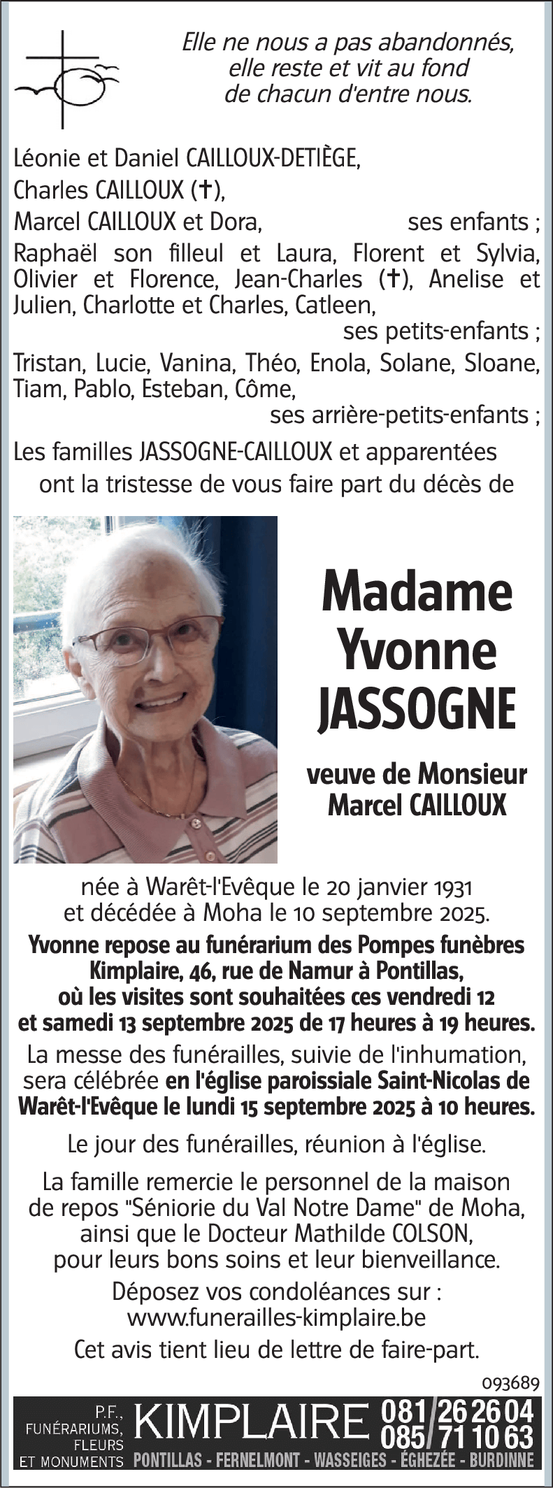 Yvonne JASSOGNE