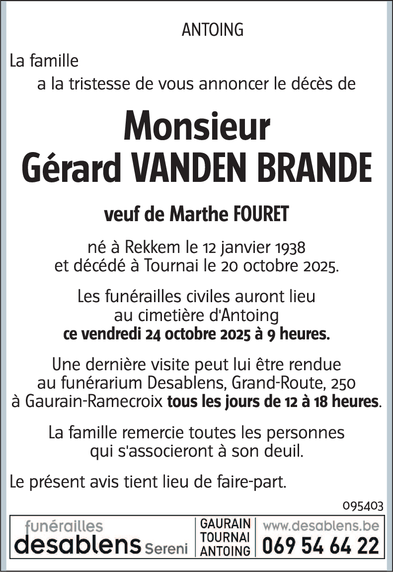 Gérard VANDEN BRANDE