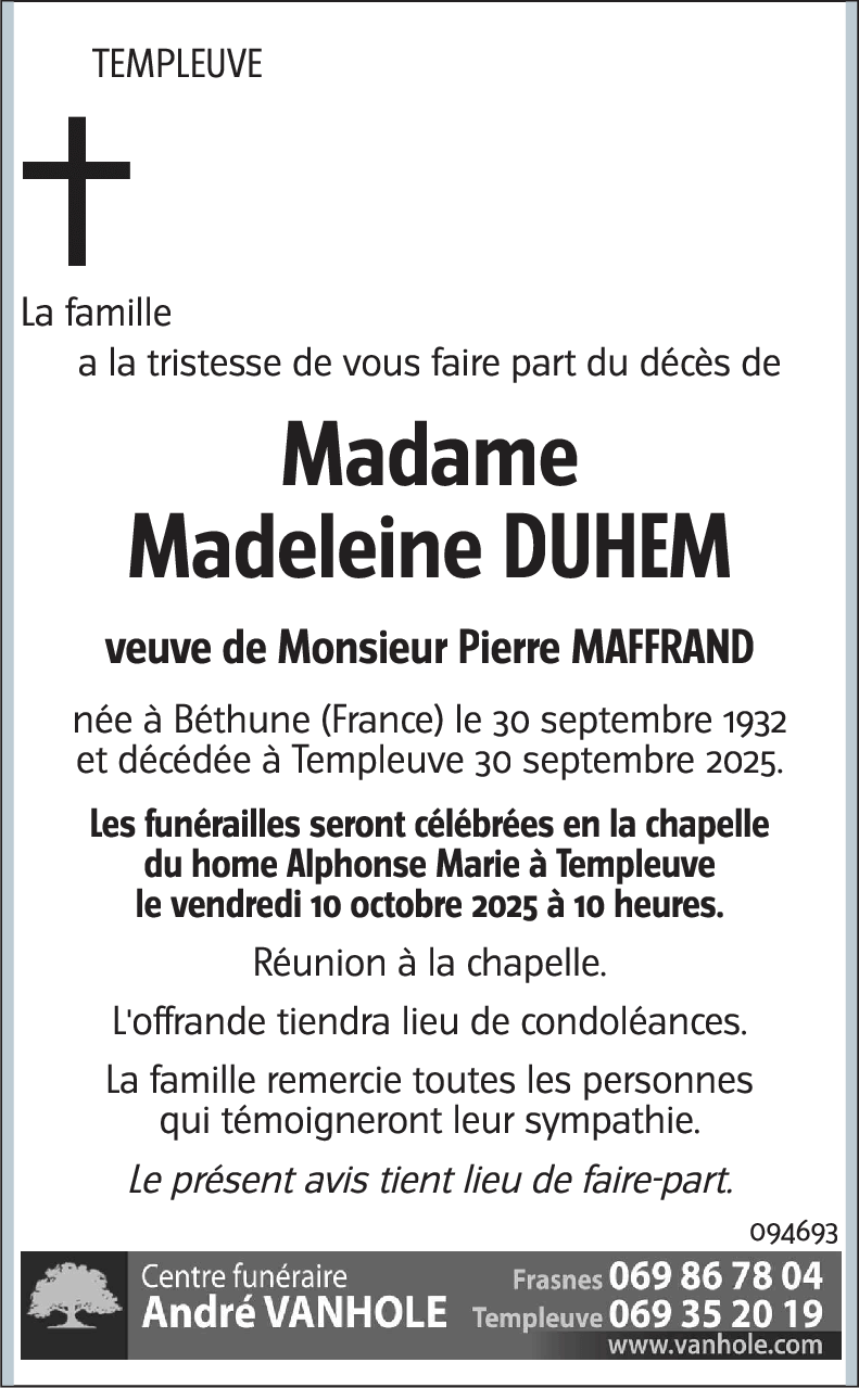 Madeleine DUHEM