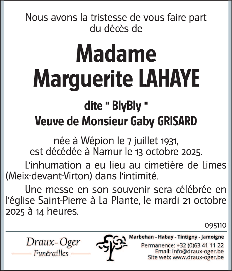 Marguerite LAHAYE