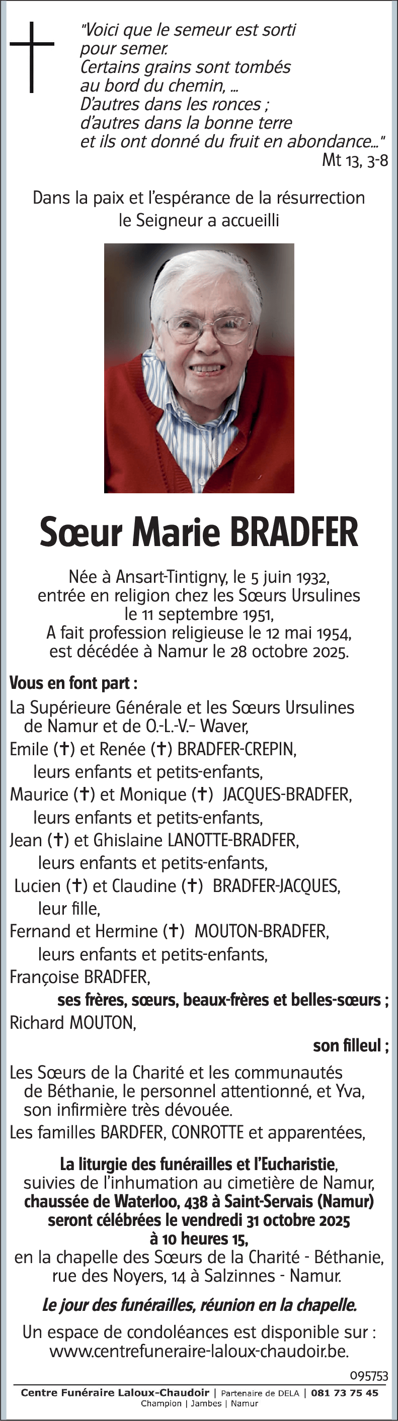 Soeur Marie Bradfer
