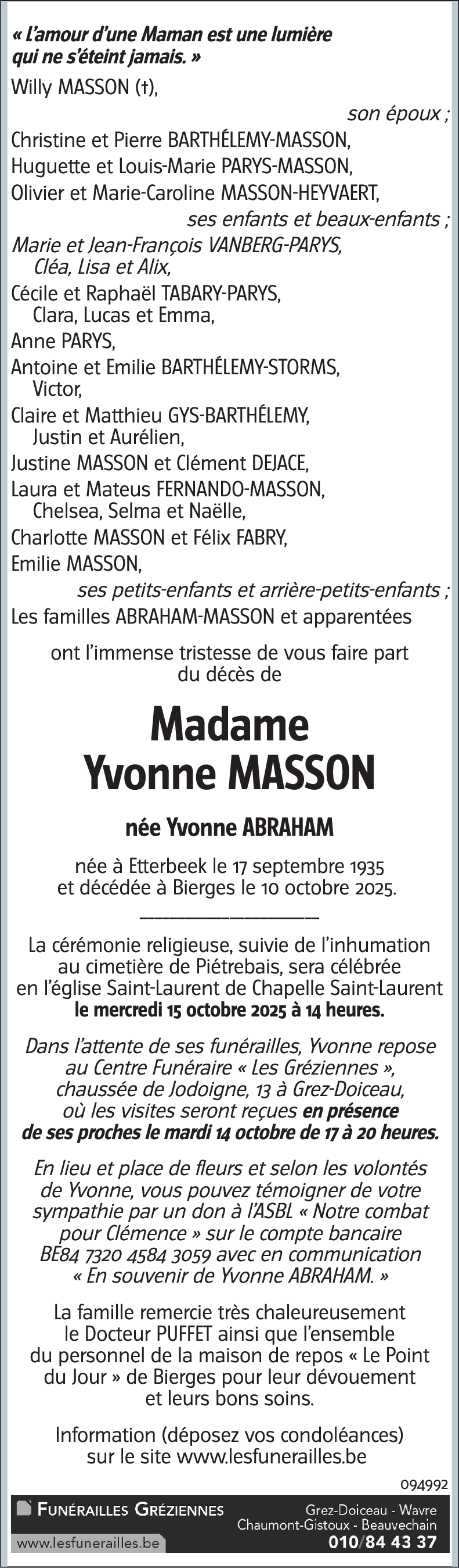 Yvonne MASSON