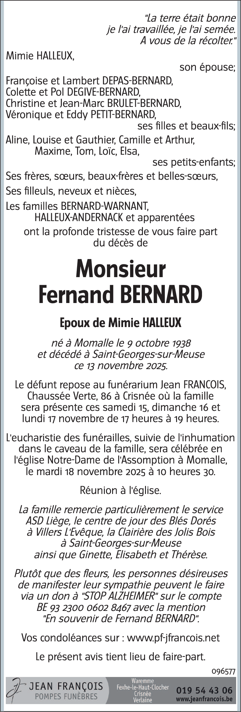 Fernand BERNARD