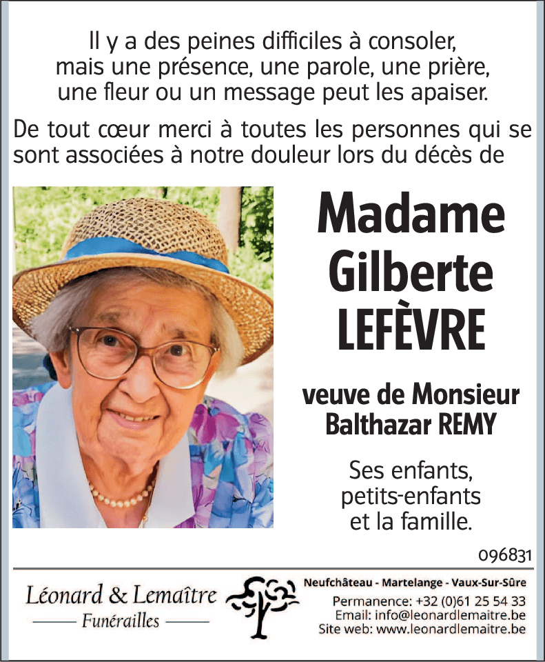 Gilberte LEFÈVRE