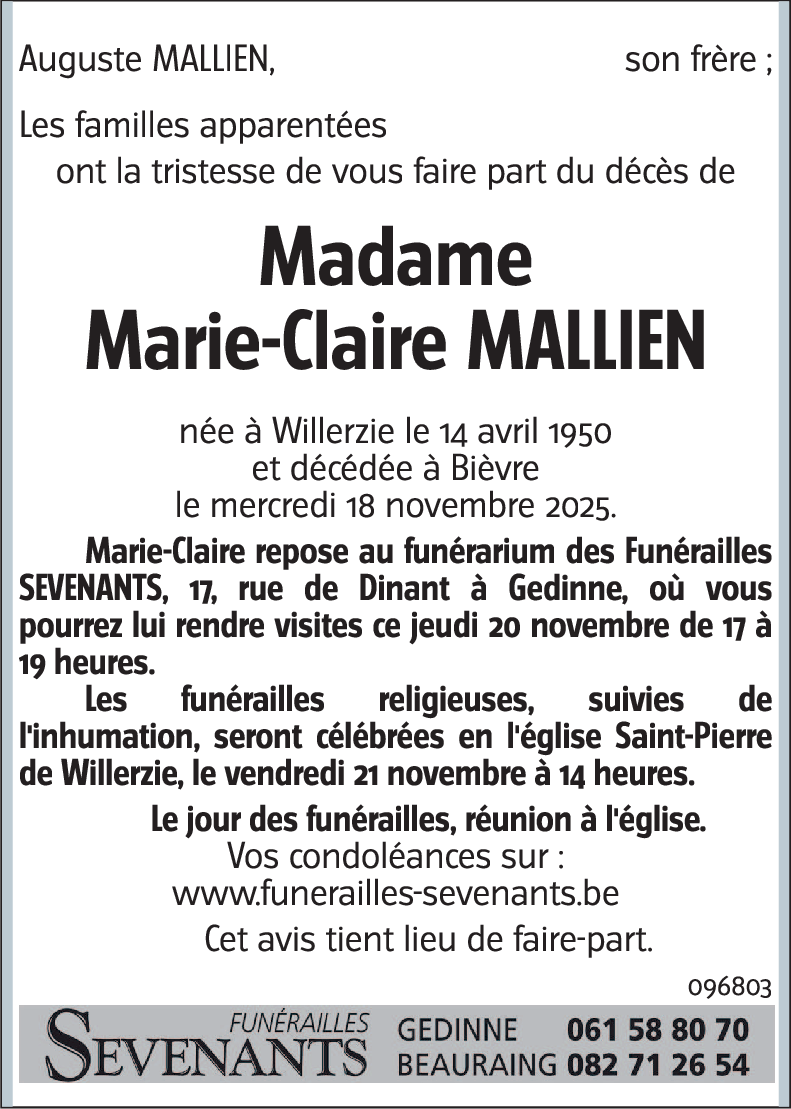 Marie-Claire MALLIEN