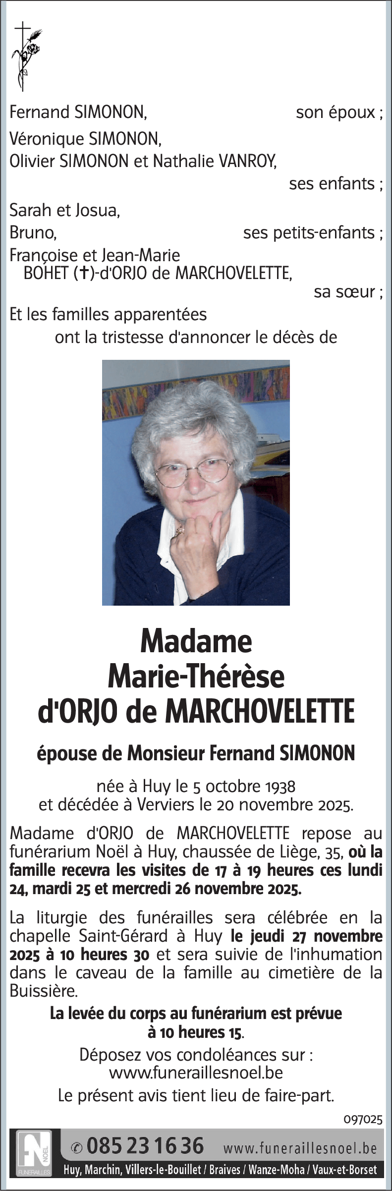 Marie-Thérèse d'ORJO de MARCHOVELETTE