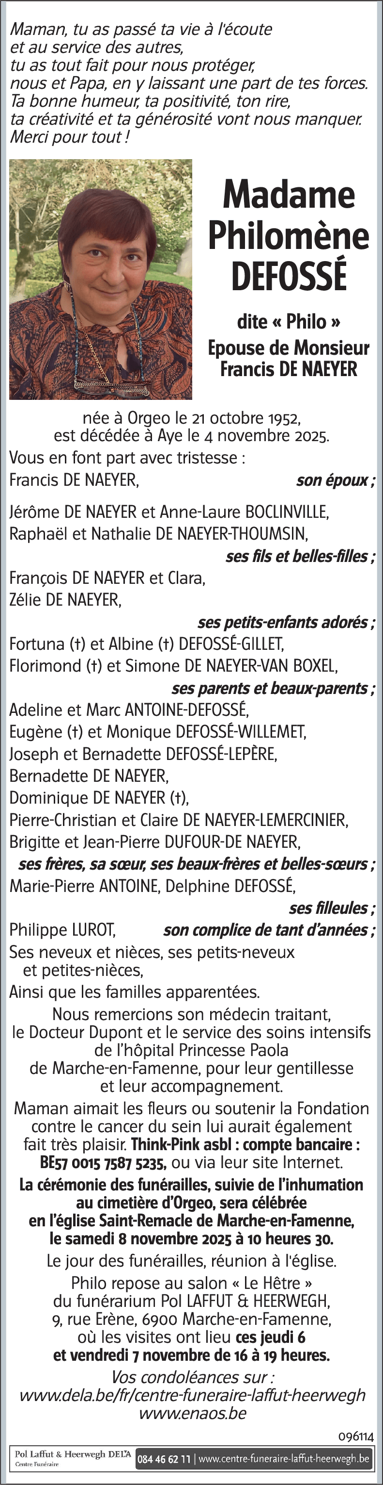 Philomène DEFOSSÉ
