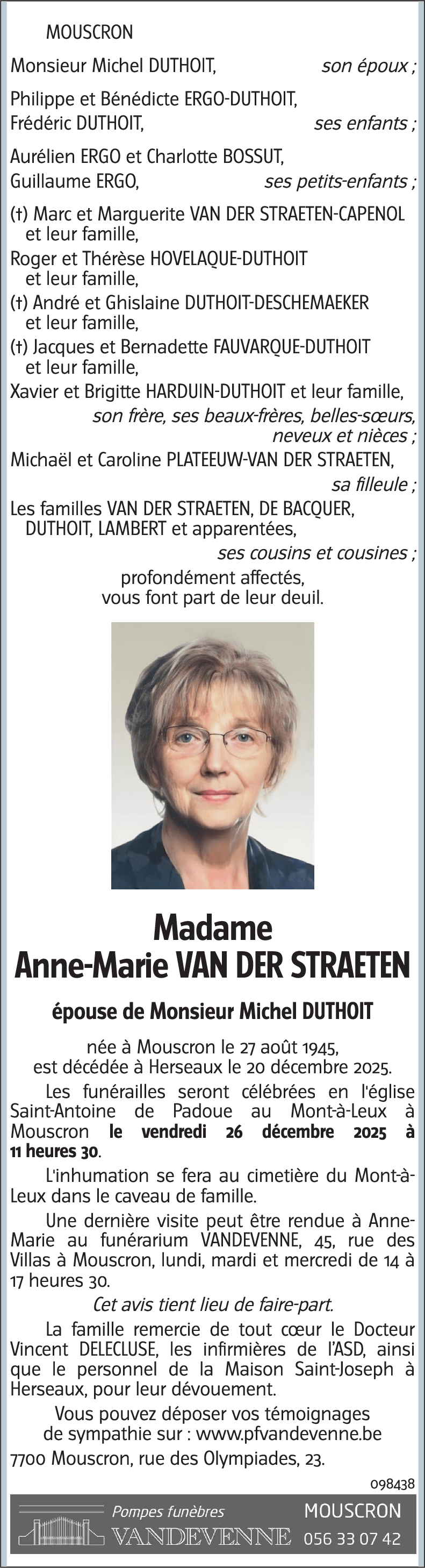 Anne-Marie VAN DER STRAETEN