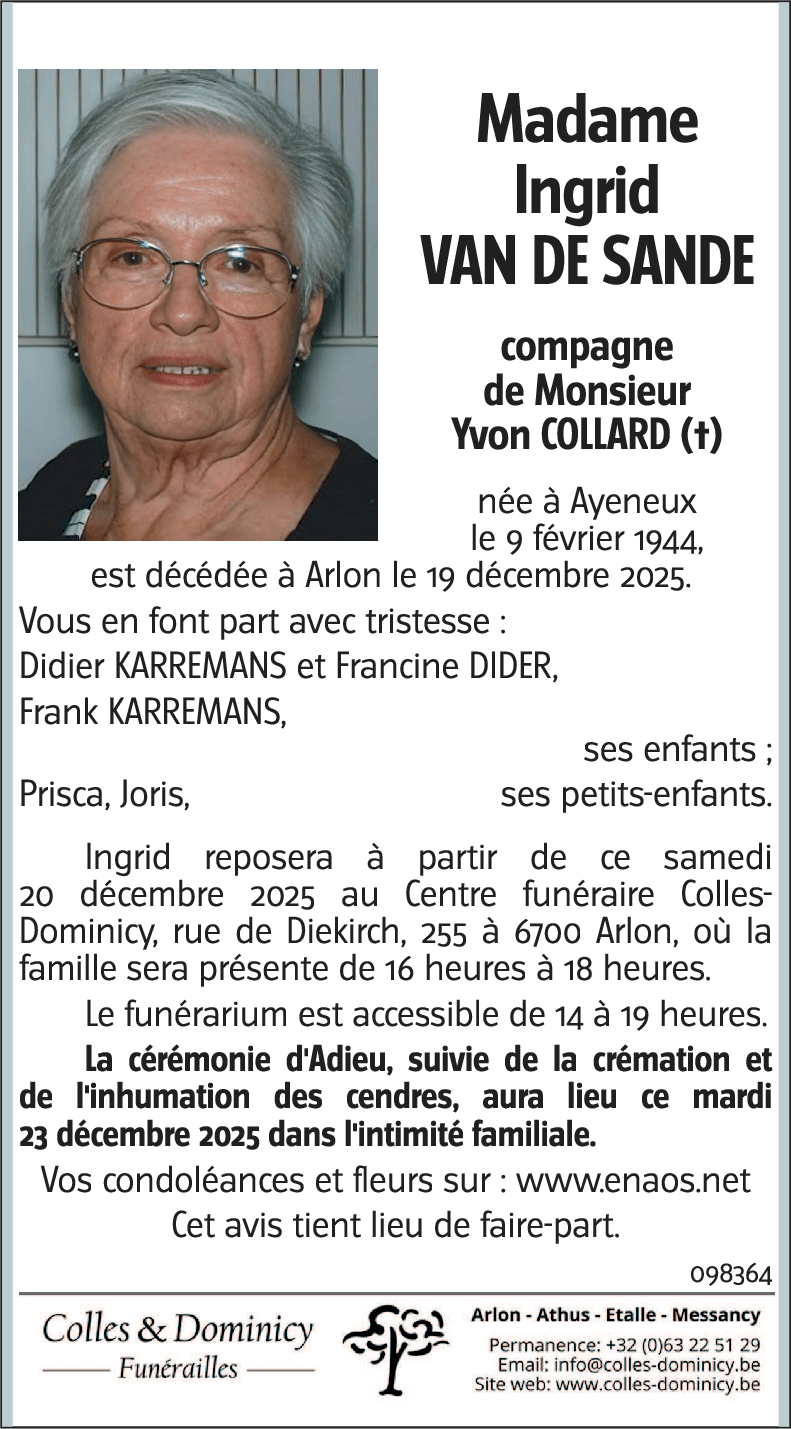Ingrid VAN DE SANDE