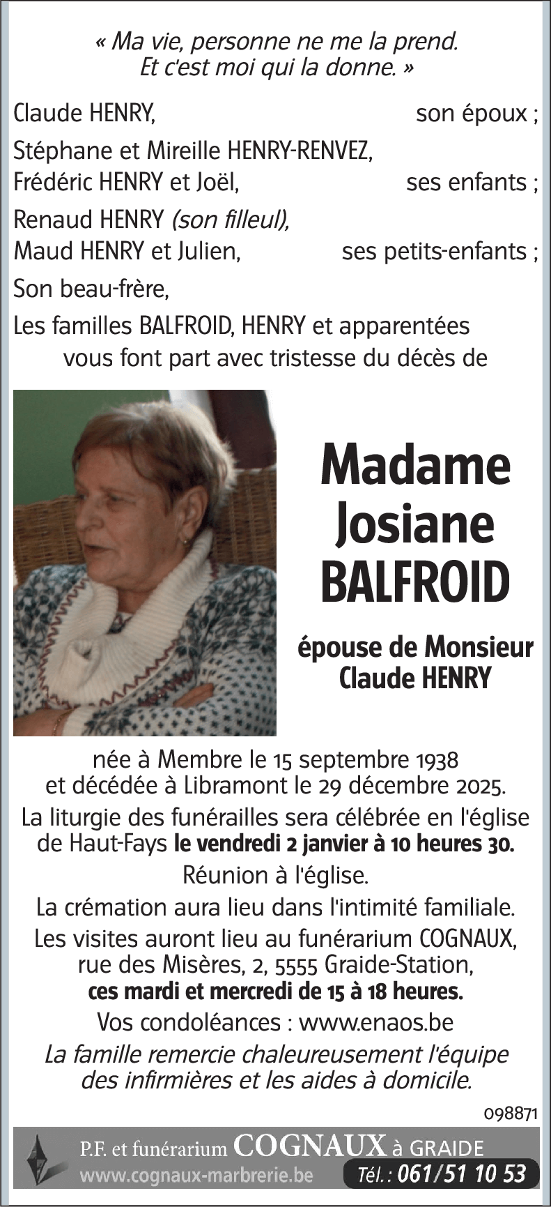 Josiane BALFROID
