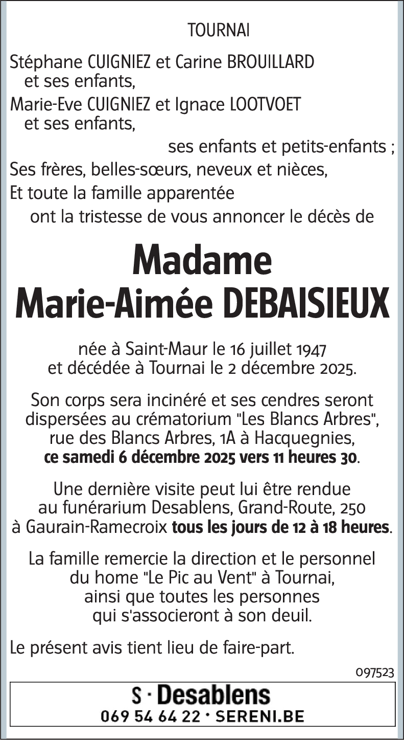 Marie-Aimée DEBAISIEUX