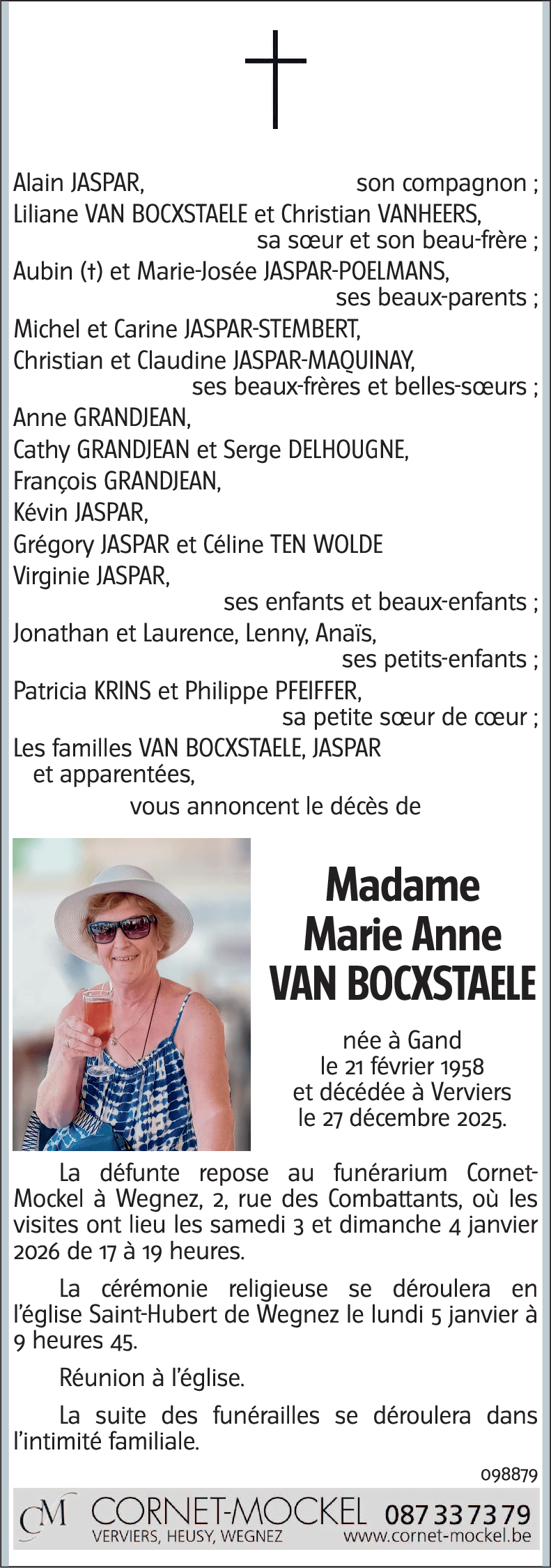 Marie Anne VAN BOCXSTAELE