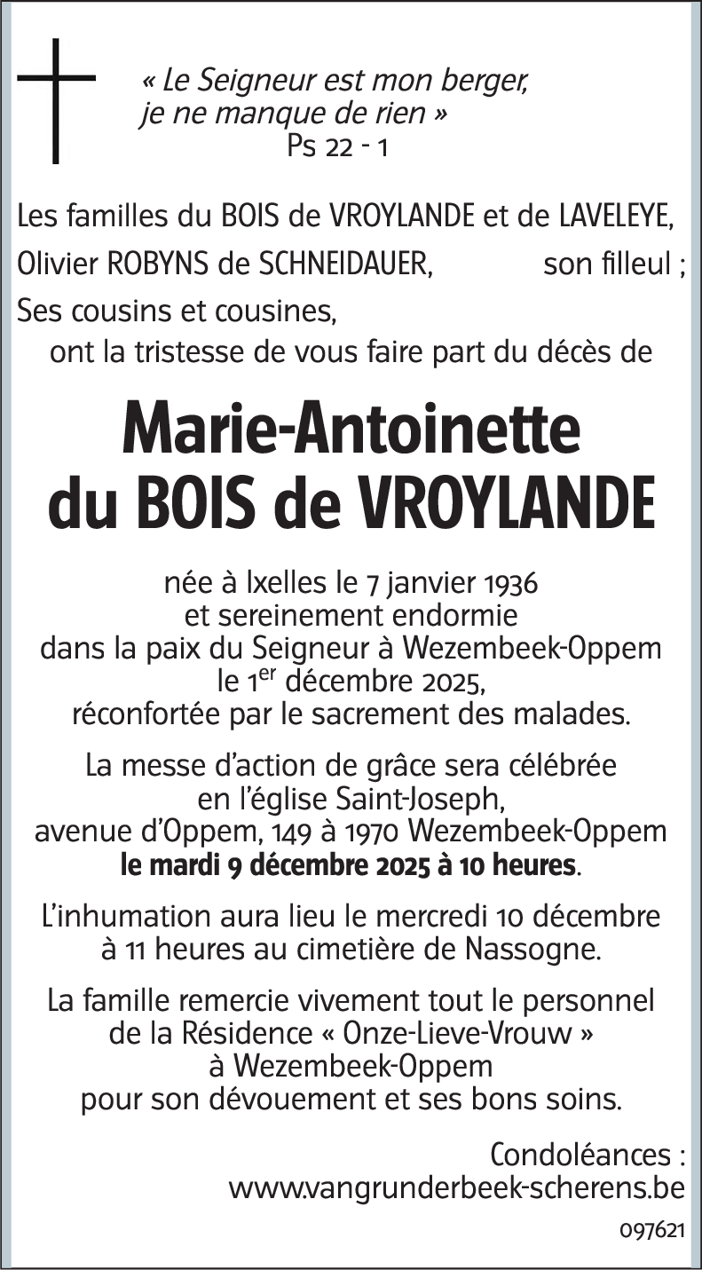 Marie-Antoinette du Bois de Vroylande
