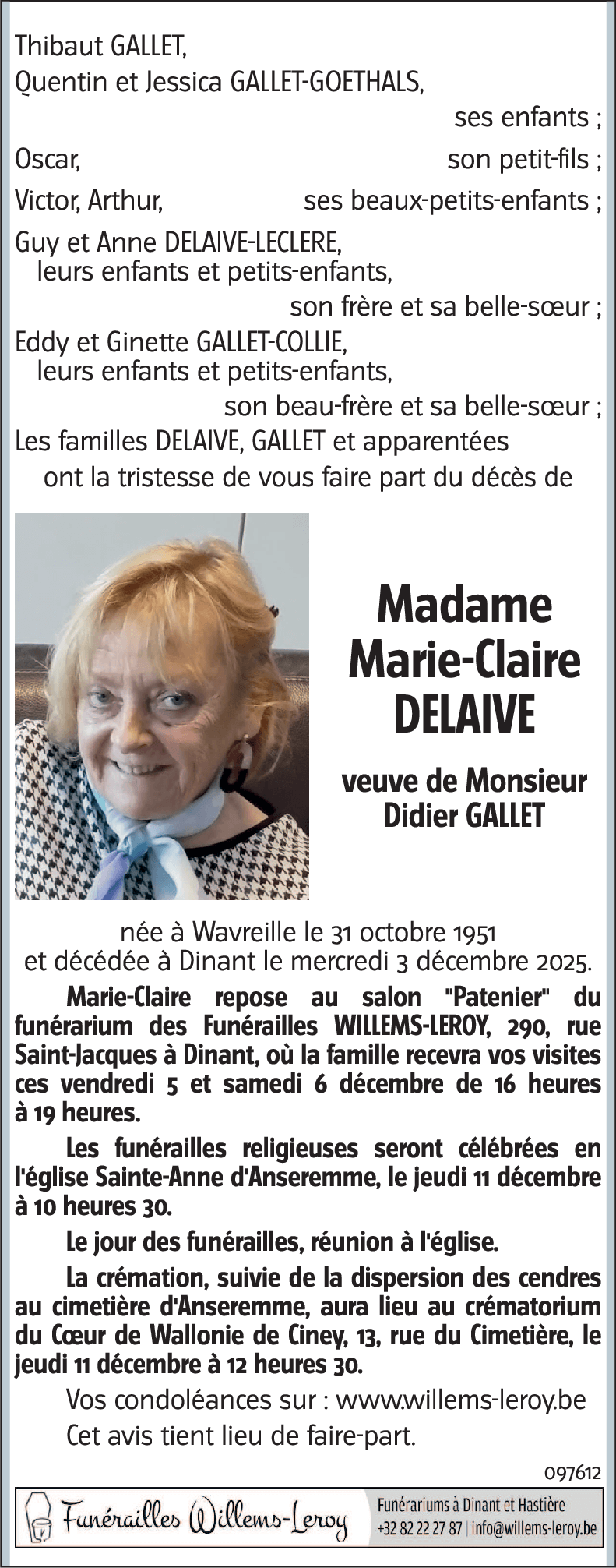 Marie-Claire DELAIVE