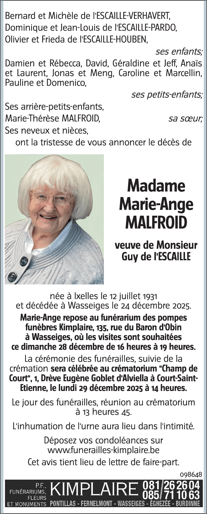 Marie MALFROID