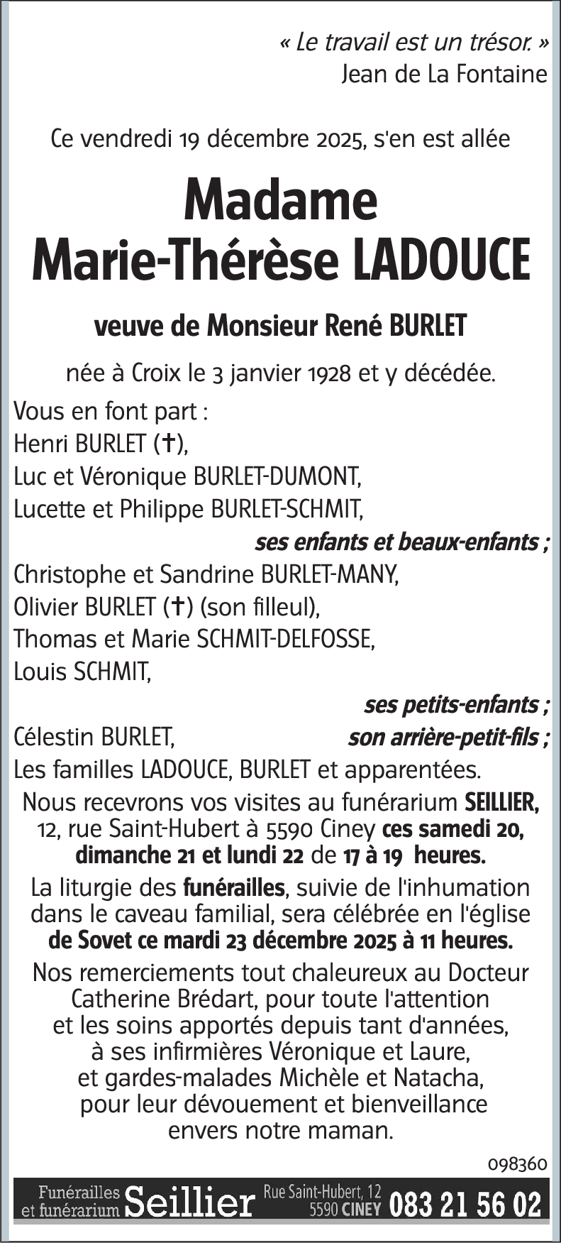 Marie-Thérèse LADOUCE