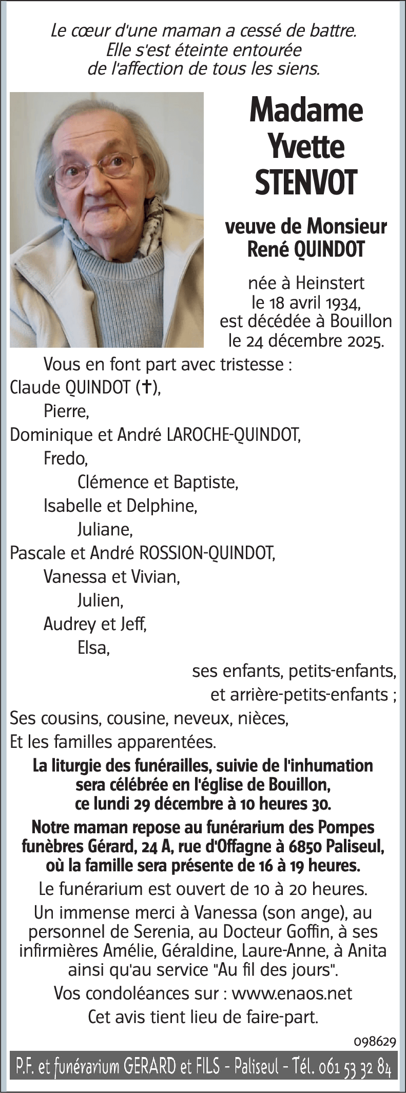 Yvette STENVOT